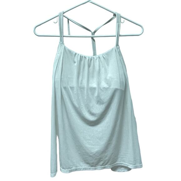 lululemon athletica Tops - Lululemon Tank Top Racerback Womens White Shelf Bra Workout Gym